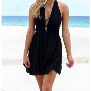 Montego Bay Black Rope Halter Dress